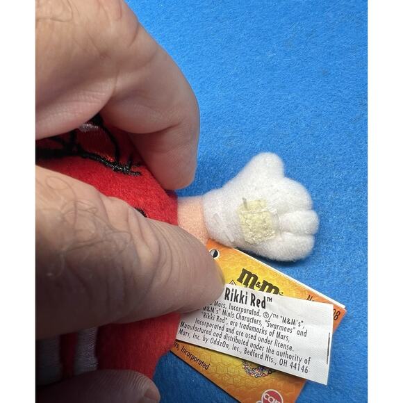 Vintage 1998 M&M Rikki‎ Red 5" Plush Red Stuffed Toy with Tag And Candy - Picture 3 of 6